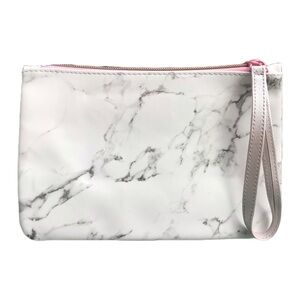 Elegant Silver & Grey Marble Ipsy Glam Bag Wristlet Makeup Toiletries *NEW